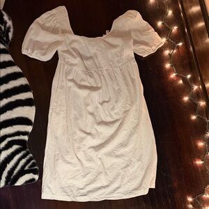 White Maternity Linen Dress